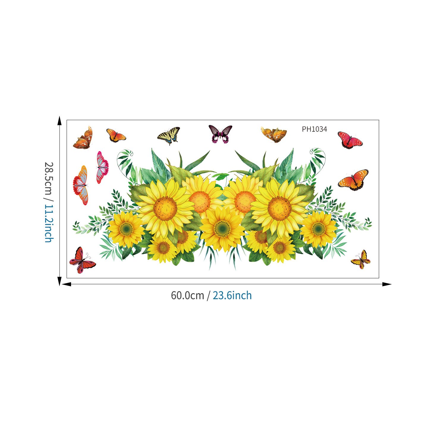 Sunflower Butterfly Wall Sticker Removable Wall Decor Temu