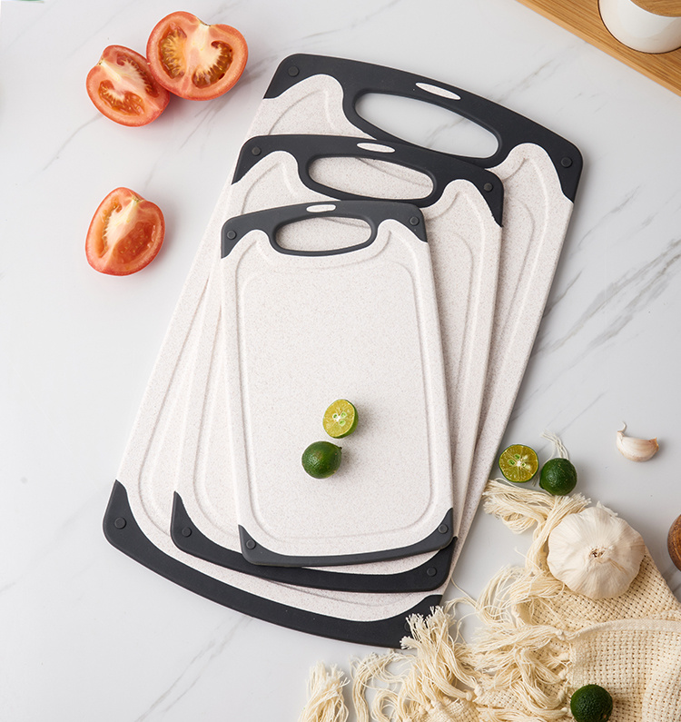 plastic cutting board set of 3 plastic chopping boards for kitchen dishwasher safe non slip plastic cutting board kitchen tools details 2