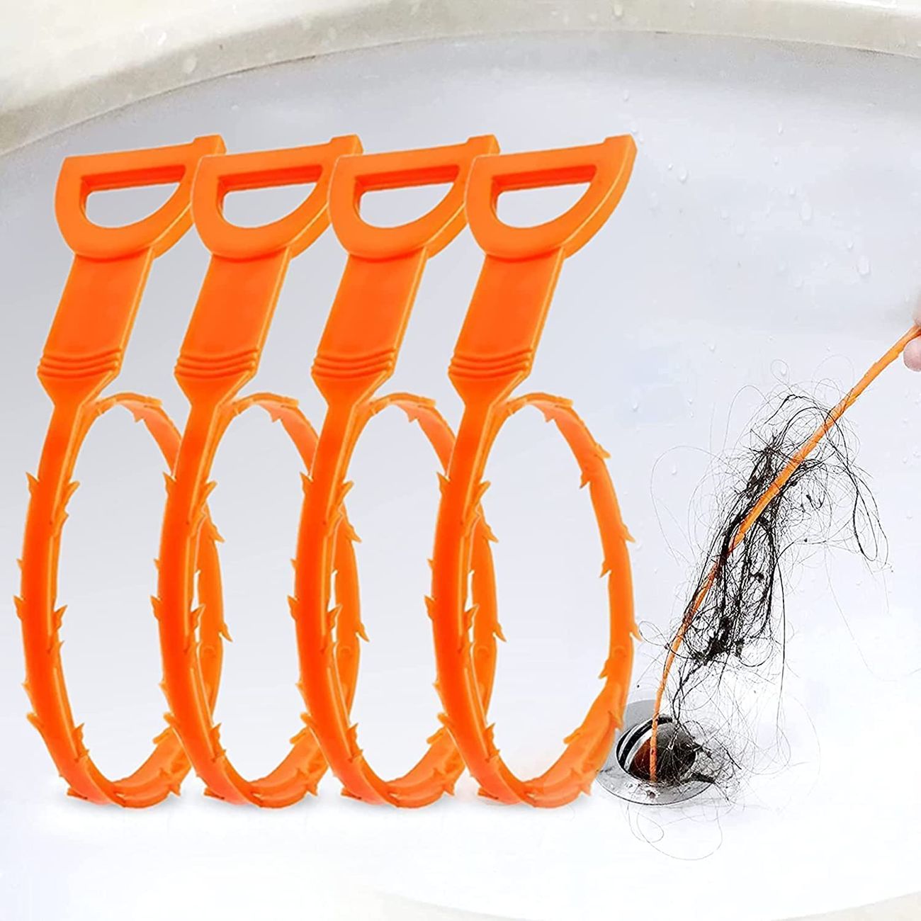 4 Pack 19 6 Inches Drain Snake Hair Drain Clog Remover Cleaning Tool |  Check Out Today's Deals Now | Temu