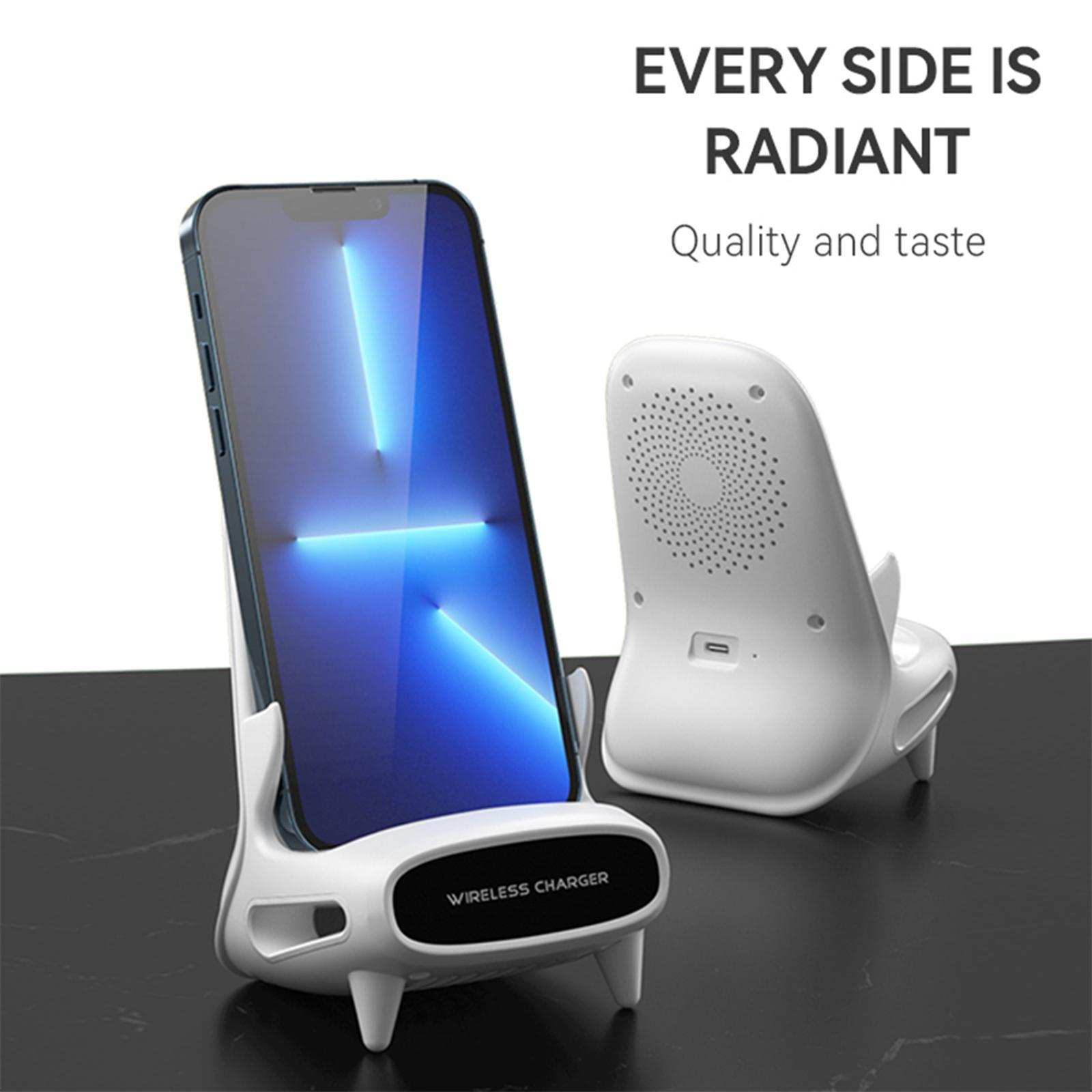 15w White Desktop Vertical Wireless Fast Charging Phone Stand With