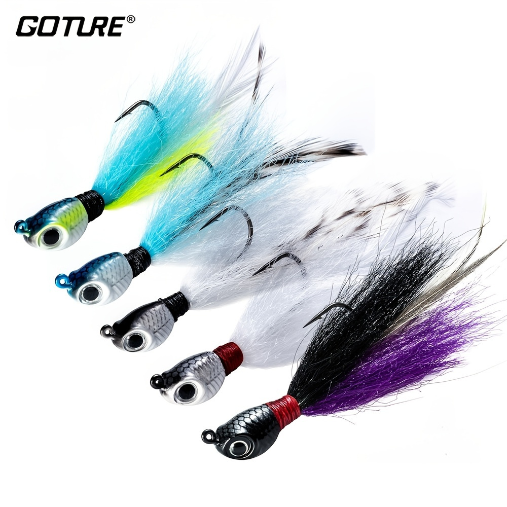 1pc Bucktail Jigs Saltwater Pompano Jigs Hair Jigs - Temu