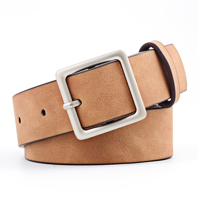 C Letter Metal Buckle Belt Casual Monochrome Pu Leather Thin Waistband  Stylish Versatile Decorative Jeans Slim Belt, High-quality & Affordable