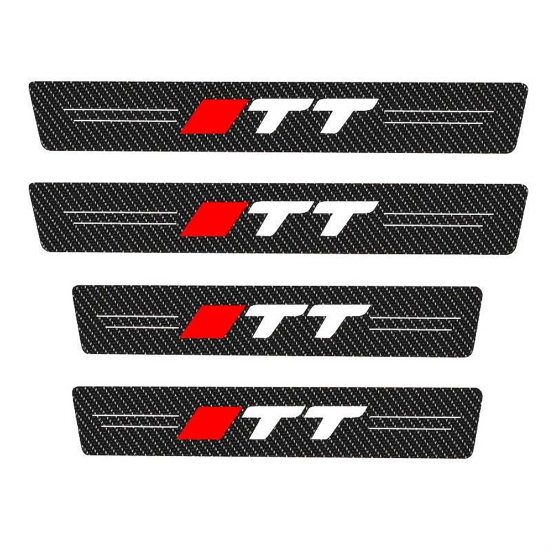 4 Stücke Auto Aufkleber Anti Scratch Einstiegsleisten Für Audi TT Auto  Schwellenschutz Kohlefaser Stil