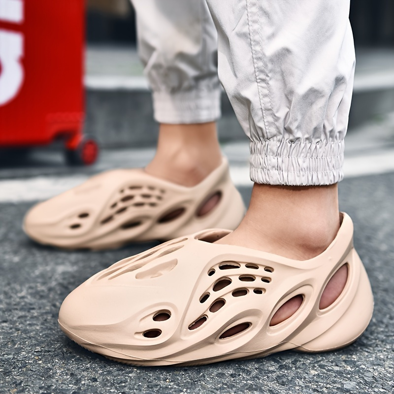 2023 New Men's Foam Slides, Lightweight Quick-drying Non Slip Slippers,  Trendy Clogs Garden Shoes Outdoor Hollow Out Sandals - Temu Malaysia