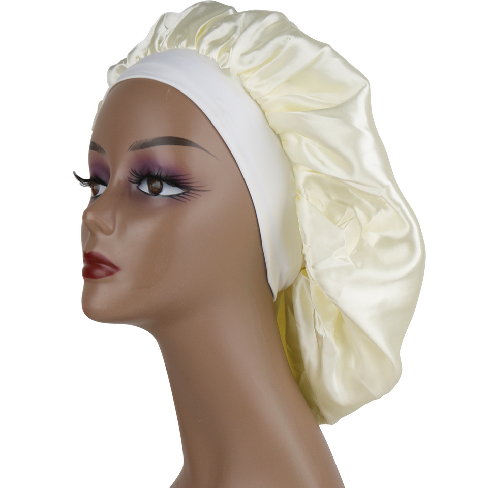 Large Satin Bonnet Sleep Cap for Curly Hair Frizzy Hair Women and