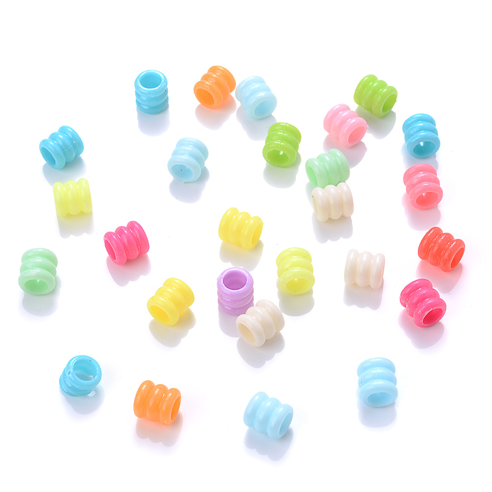 100pcs/bag Mix Tube Acrylic Beads Big Hole Plastic Spacer Beads For DIY  Jewelry Making Bracelet Necklace Handmade Keychain