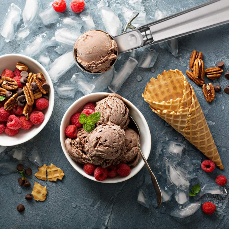 Ice Cream Scoop With Trigger Stainless Steel Ice Cream - Temu