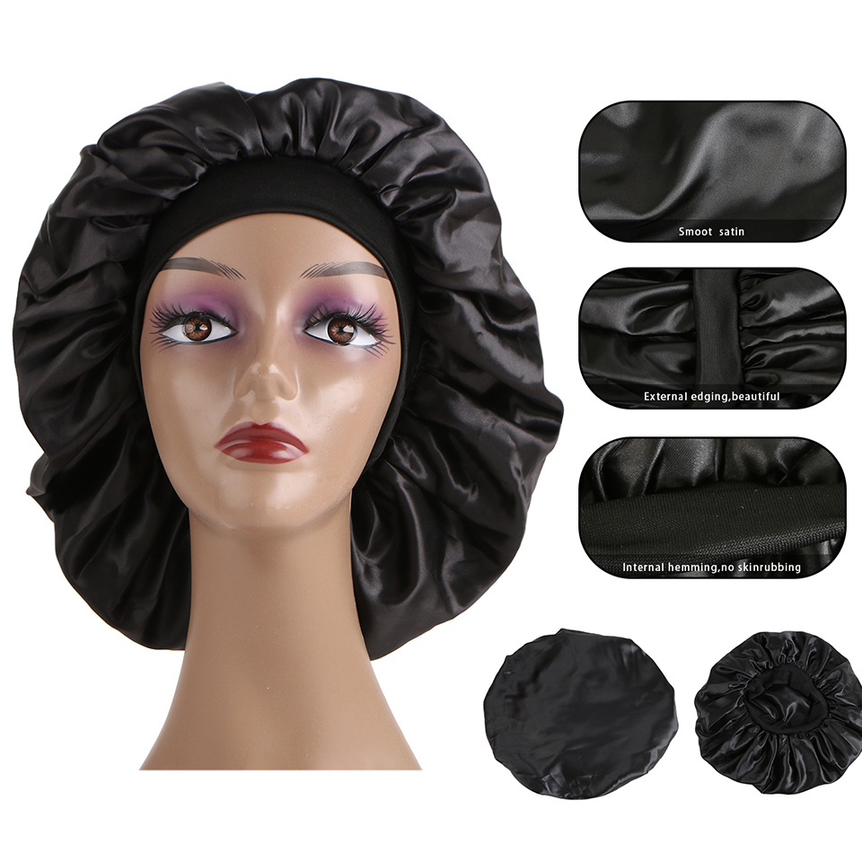 Silk Satin Bonnet Long Hair Sleeping Double Layer Adjustable - Temu