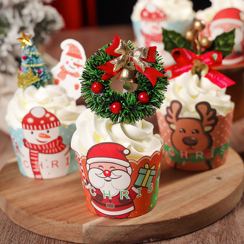 10pcs Christmas Themed Disposable Paper Cups With Santa Claus For Party  Decoration