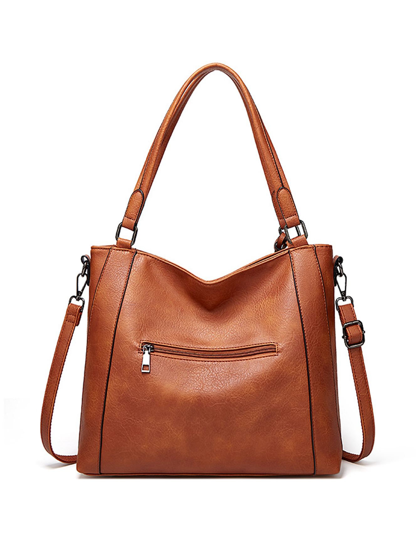 Soft Faux Leather Commuter Shoulder Bag Womens Large Capacity