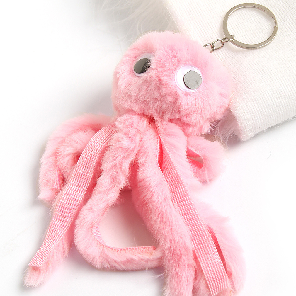 Octopus Imitation Rex Rabbit Silver Keychain Female Fashion - Temu