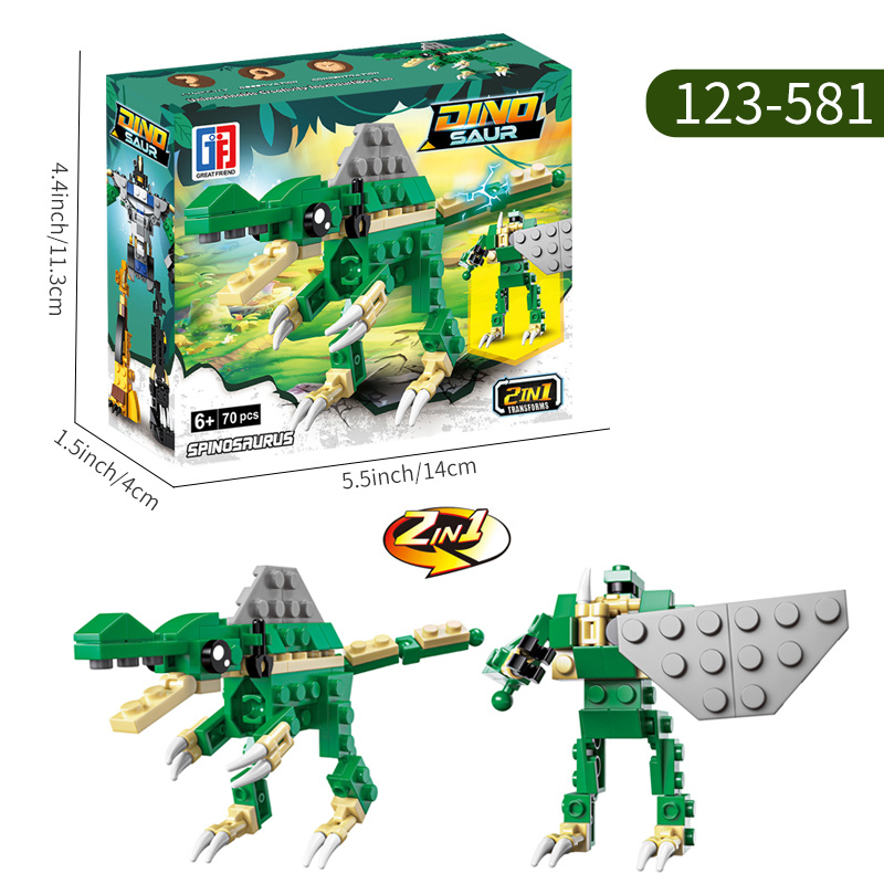 Dinosaur Building Block Toys /jurassic Dinosaur Deformable - Temu