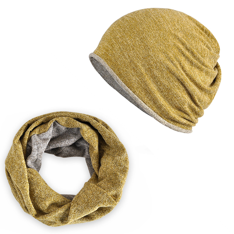 Slouch Sports Knitted Beanie Cap Headscarf 2 In 1 Winter Hat