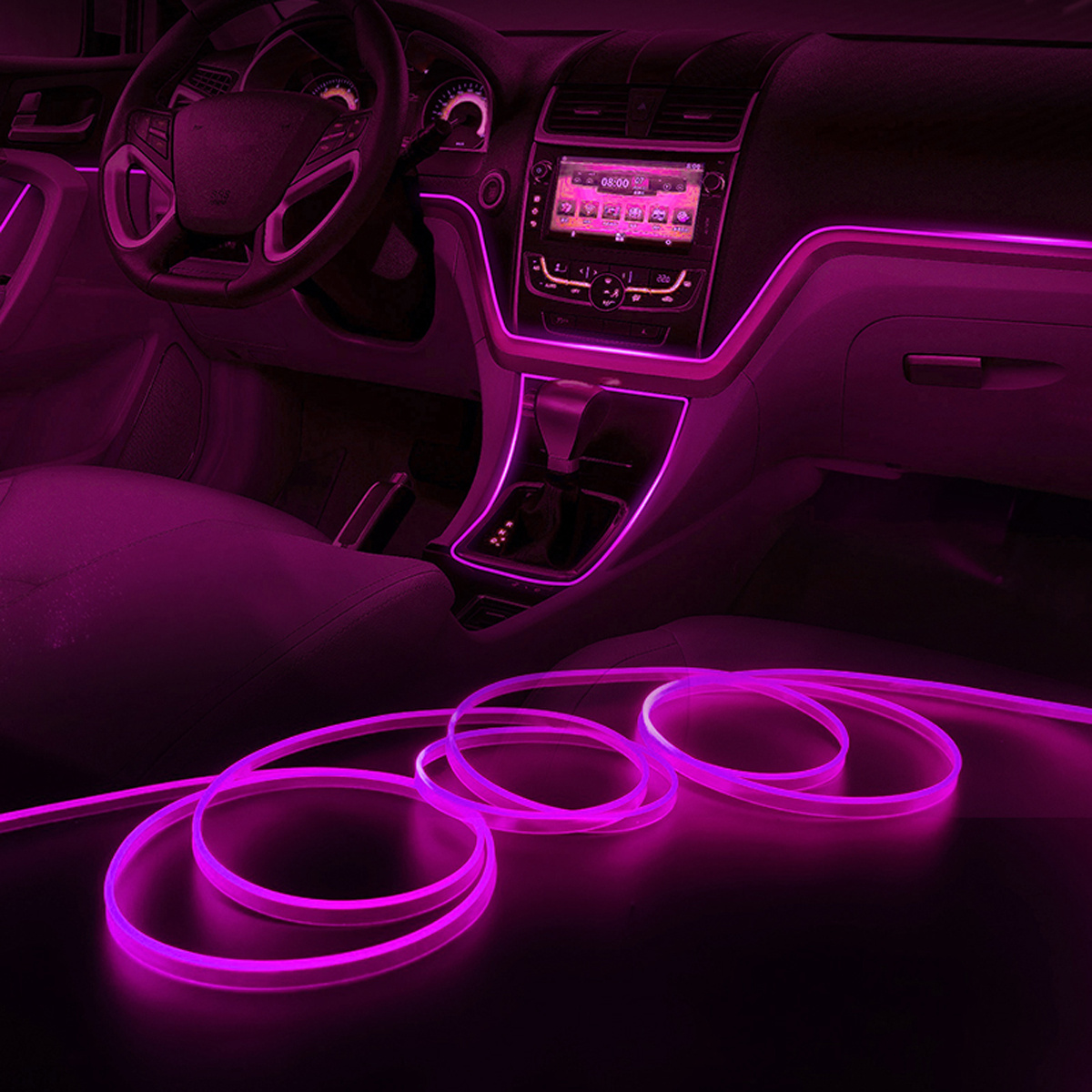 1Pc 5M Pink Car Interior Decor Atmosphere Trim strips Auto Accessories