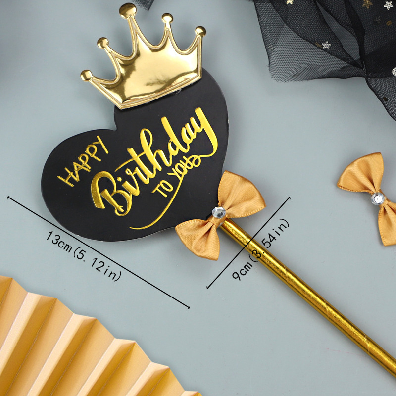 Birthday Cake Decoration Baking Plug in Happy Birthday Gold - Temu