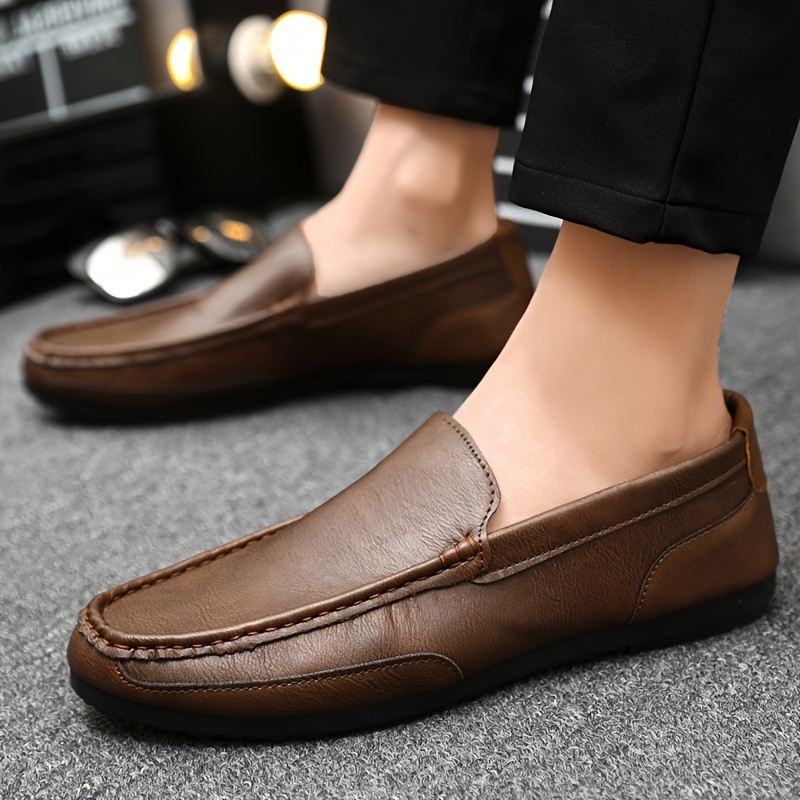 Men's Pu Leather Slip On Loafers | Quick & Secure Online Checkout. | Temu