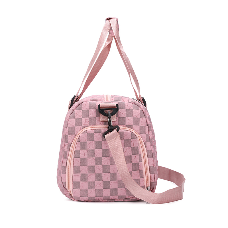 Large Capacity Gym Bag, Duffle Bag With Shoes Compartment & Dry Wet Pocket,  Checkered Pattern Travel Bag - Temu