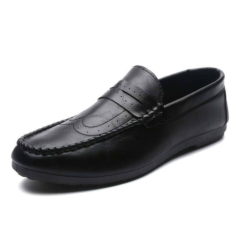 Men's Leather Driving Style Penny Loafers Black Dark Brown - Clothing ...