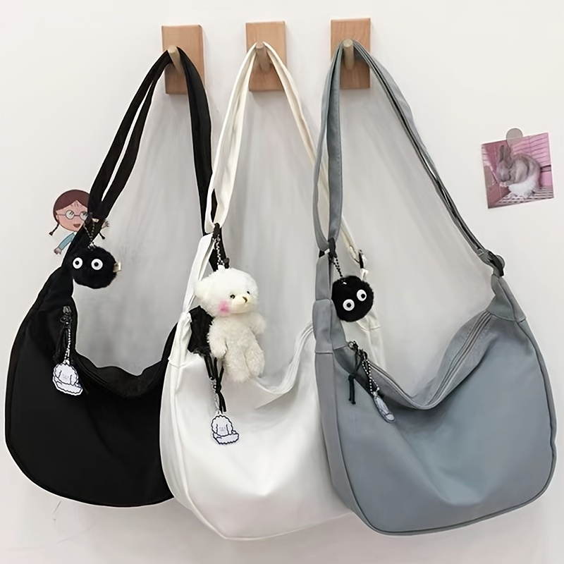 Bolsas de Hobo para mujer, Bolso de pecho de ocio acolchada coreana, bolso  de mano (gris)