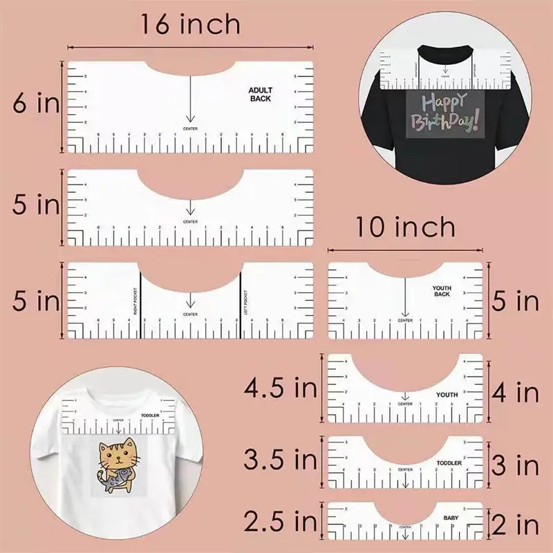 Tshirt Ruler Transparent/clear Tshirt Ruler Guide For Vinyl - Temu