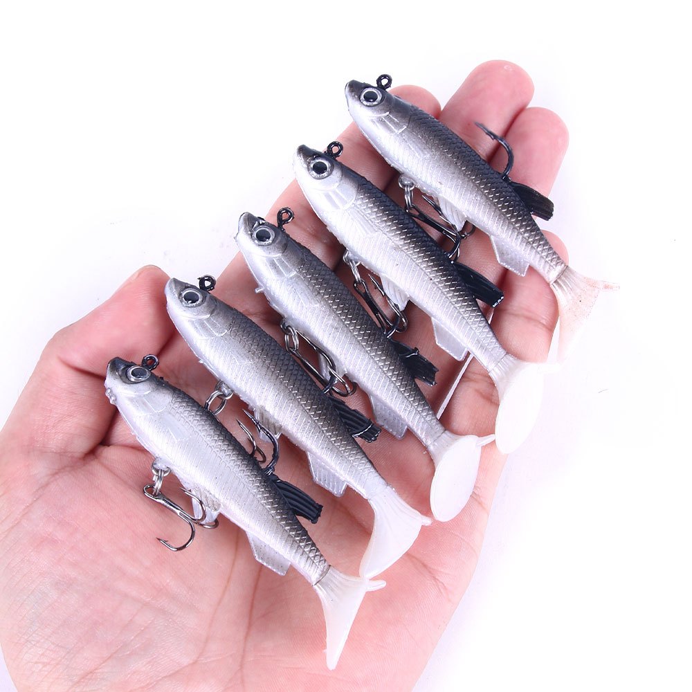 5pcs * Soft Shad Fishing Lures - Lifelike Jig Wobblers for Effective  Fishing - 7.5cm/3.0in, 12.3g - Perfect for Freshwater and Saltwater Fishing