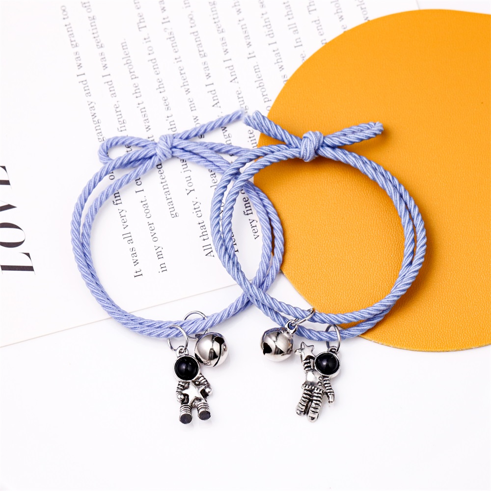 Astronauts Rainbow Pendant Hair Tie Couples Bracelet