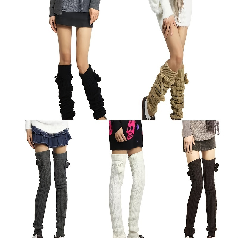 Women Jean Leg Warmers 80s Ripped Denim Knee High Socks Cover Harajuku  Aesthetic Gothic Leg Cover Stockings Streetwear (Brown, One Size) at   Women's Clothing store
