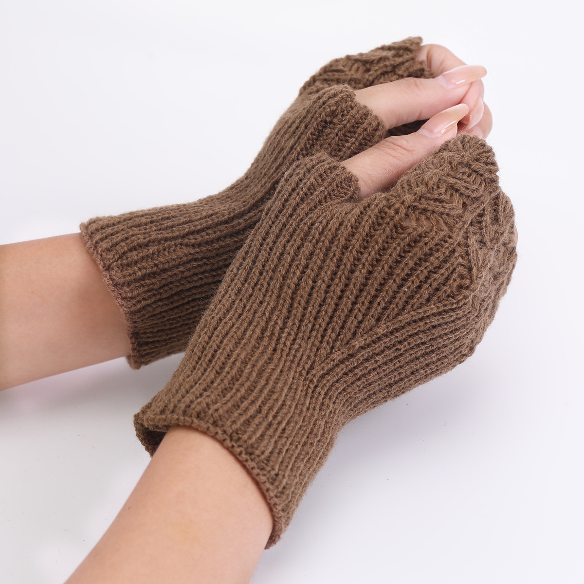 PMUYBHF Fingerless Gloves for Women Warm Ladies Fashion Warm
