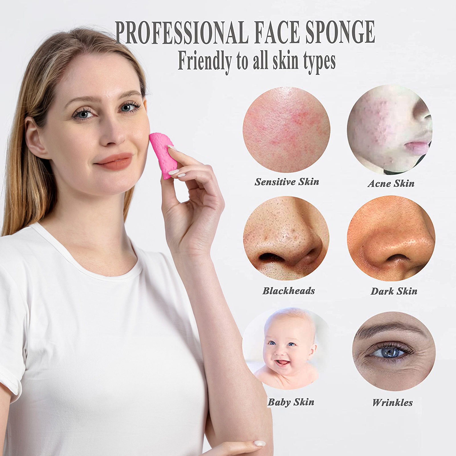 Compressed Natural Facial Sponges Round Soft Face Exfoliator Temu Canada