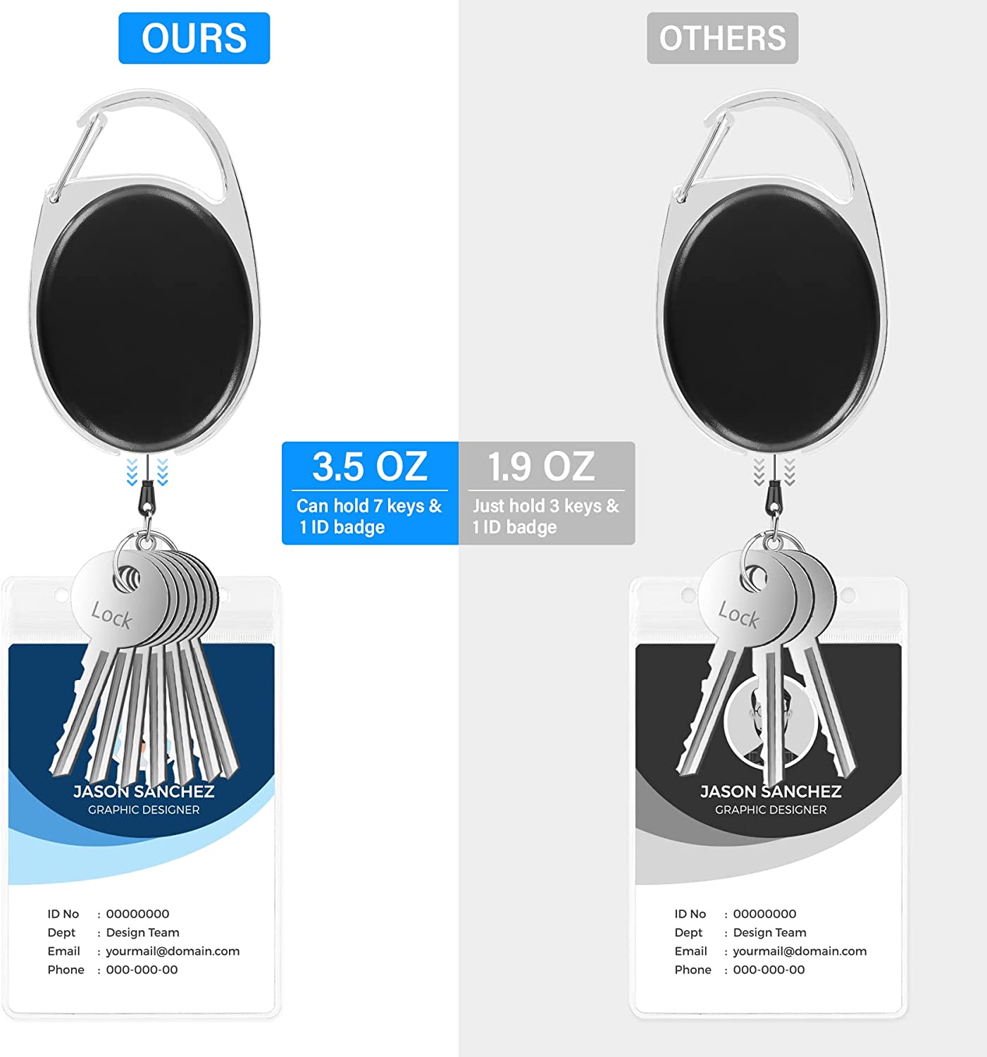 thumbnail image 2 of MORWLAT Carabiner Y2K Keychain, Extra-Large Shiny Chrome Karibiner, Minimal Stainless Steel For Men&Women Bag Purse Gift At Men's Clothing Store 2 of 14