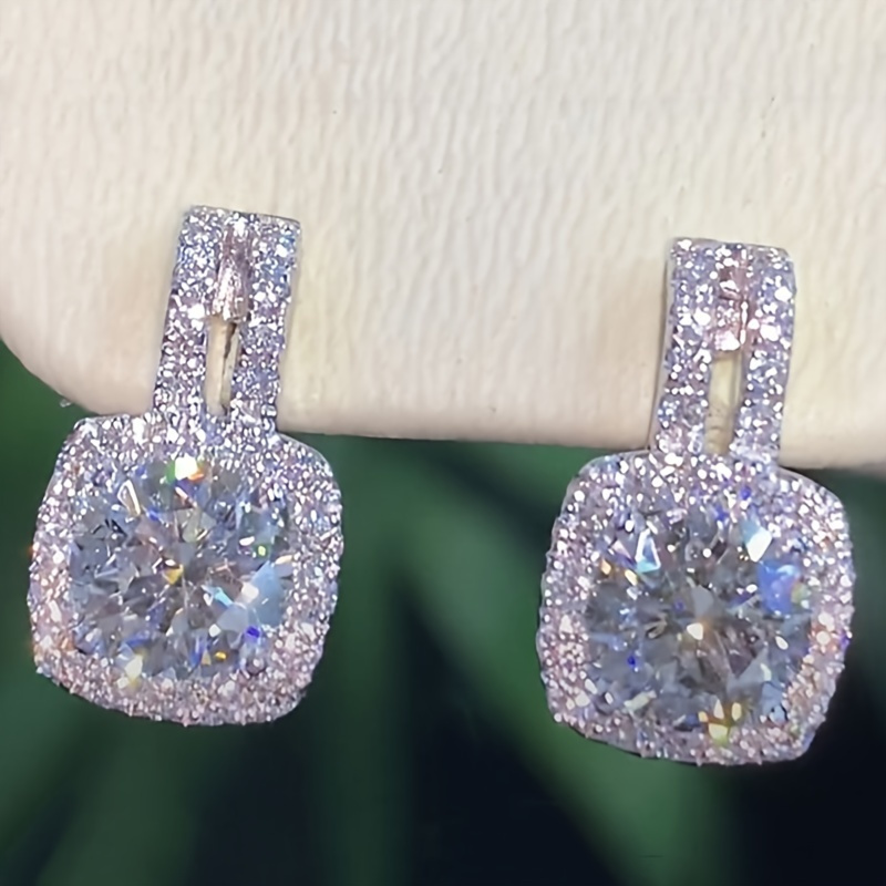 

Fashion Pop Jewelry Precious Copper Panel Zircon Stud Earrings