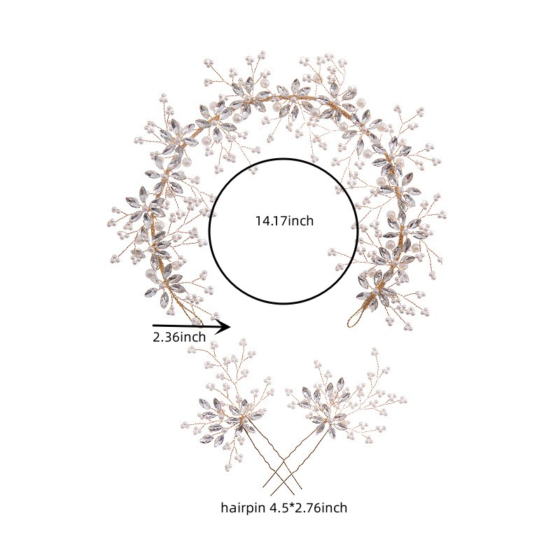 Wedding Hair Pins Decorative Rhinestones Crystal Vine Bridal Temu