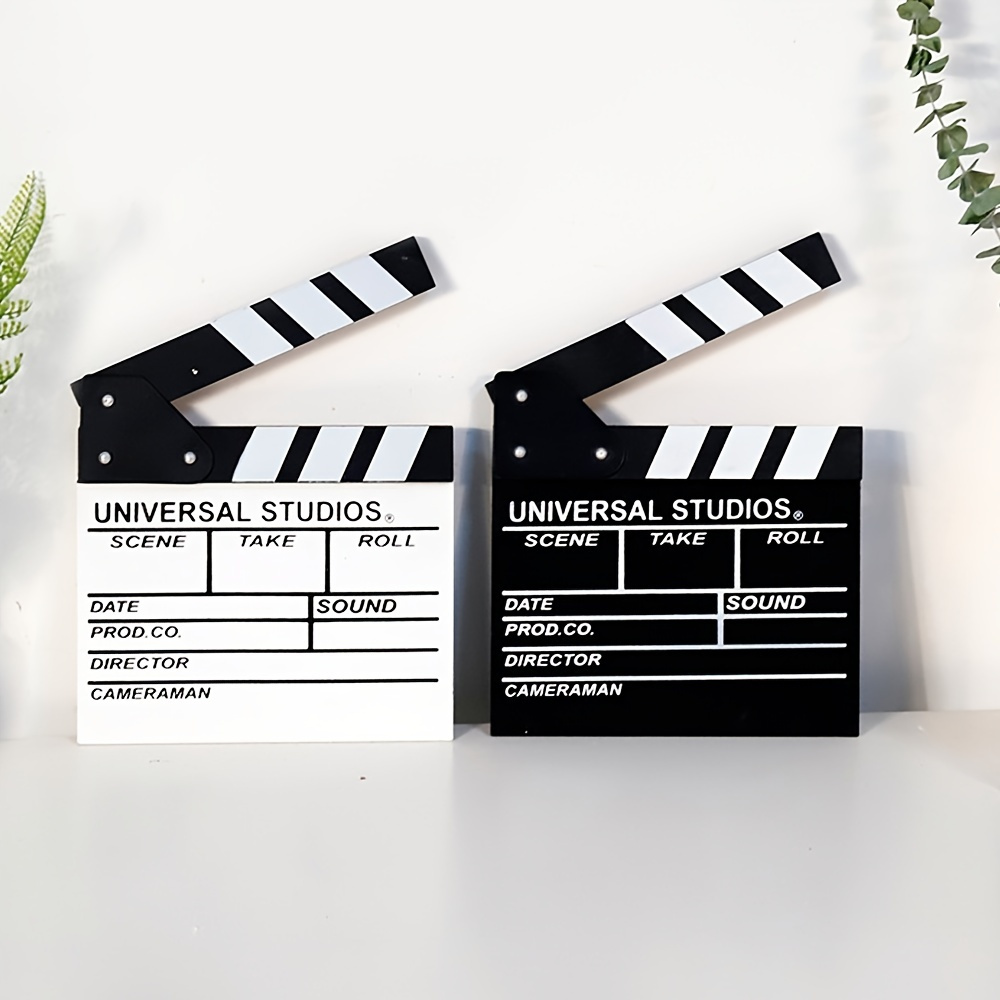 

1pc -style Wooden Clapper Board With Erasable Pen - Perfect For Movie Filmmakers And Fans