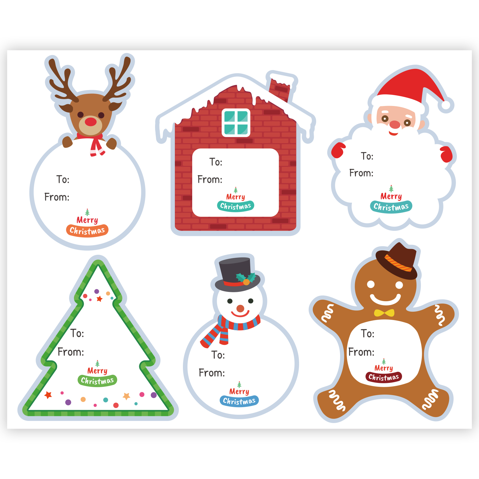 1 sheet Merry Christmas Gift Name Tags Present Seal Label Stickers Christmas  Gift Package Decoration DIY XMAS Stickers - AliExpress