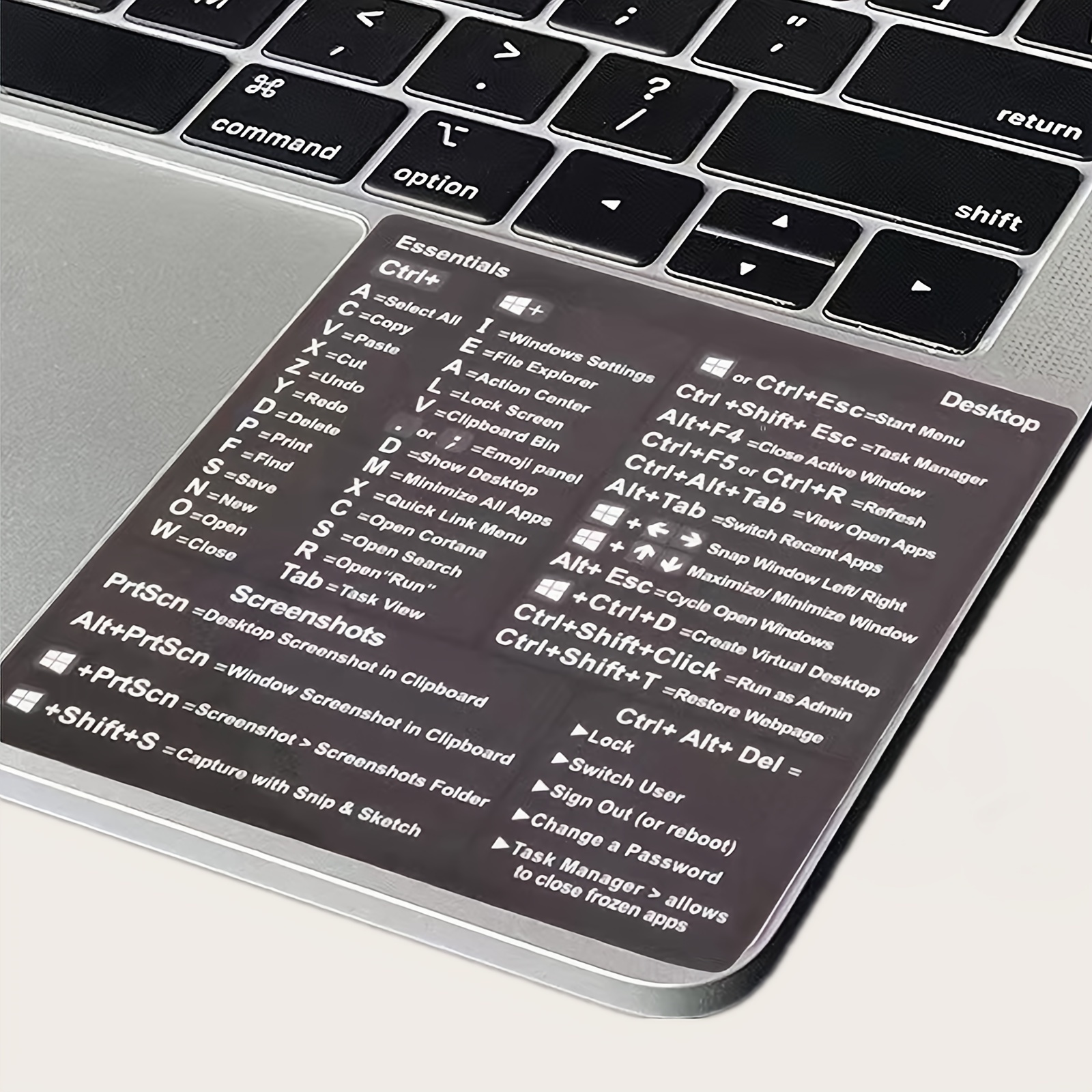 

1pc Windows Pc Reference Keyboard Shortcuts Sticker For Pc Laptop Desktop