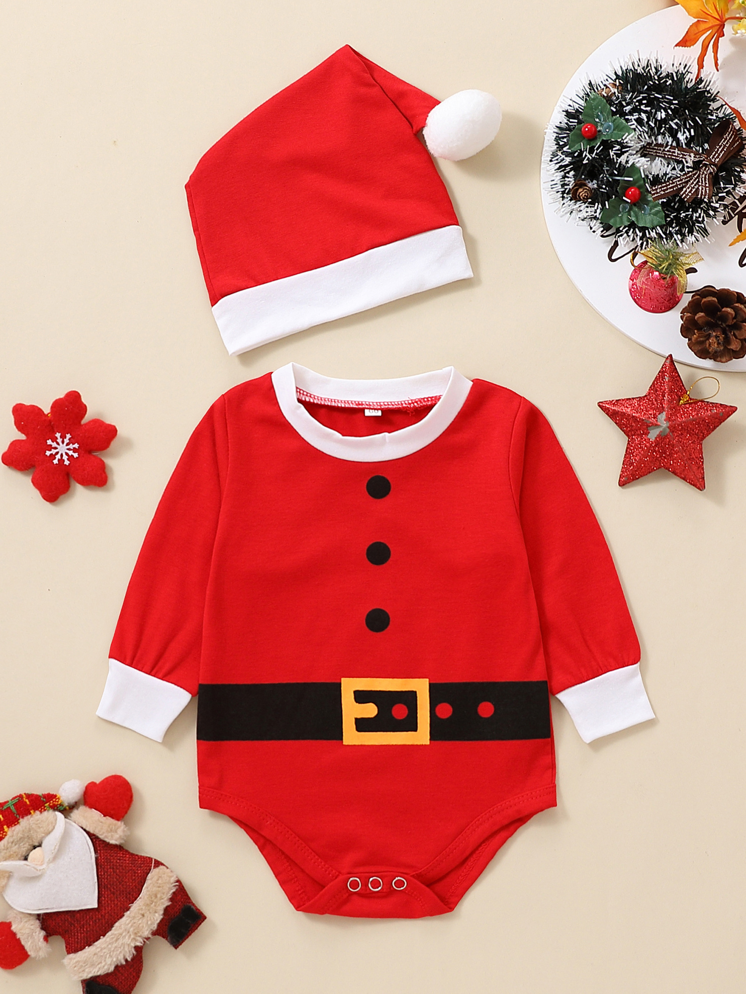 Christmas Bamboo Baby Skirted Bodysuit – Red Holiday Tartan Plaid main image 0