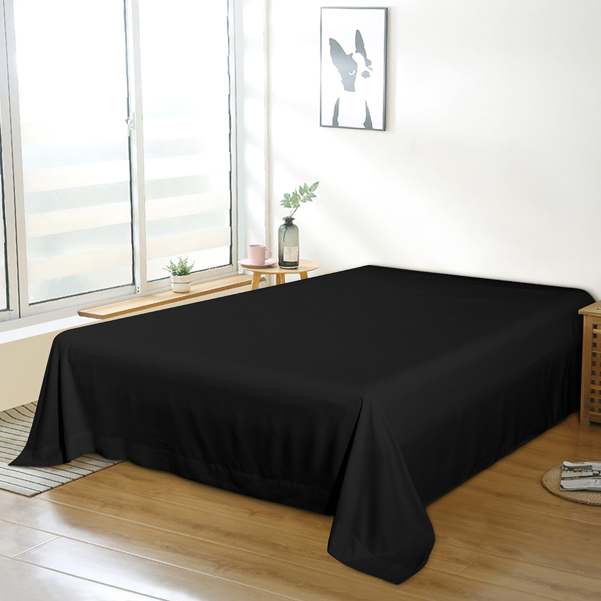 Luxus-Bettlaken Aus Gebürsteter Mikrofaser – Knitterfrei, Lichtbeständig, Queen Size, Marineblau