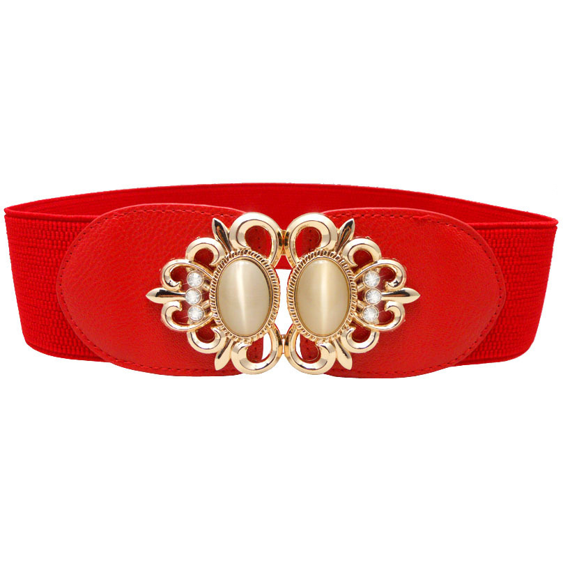 Elastic Wide Waist Cover Belt Rhinestone Waist Belt Hook - Temu