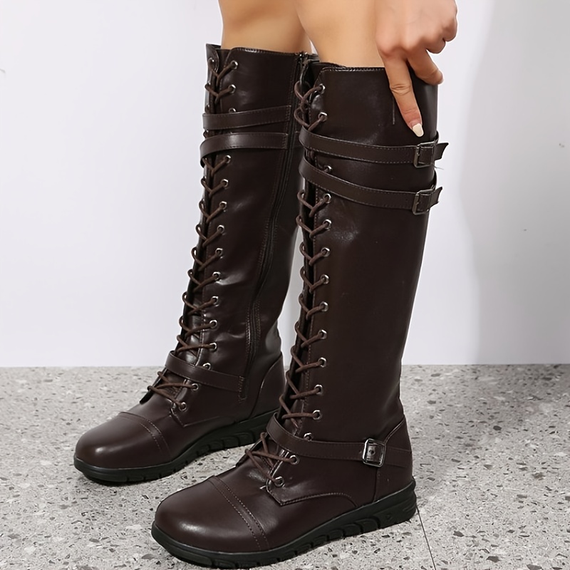 long flat boots for ladies