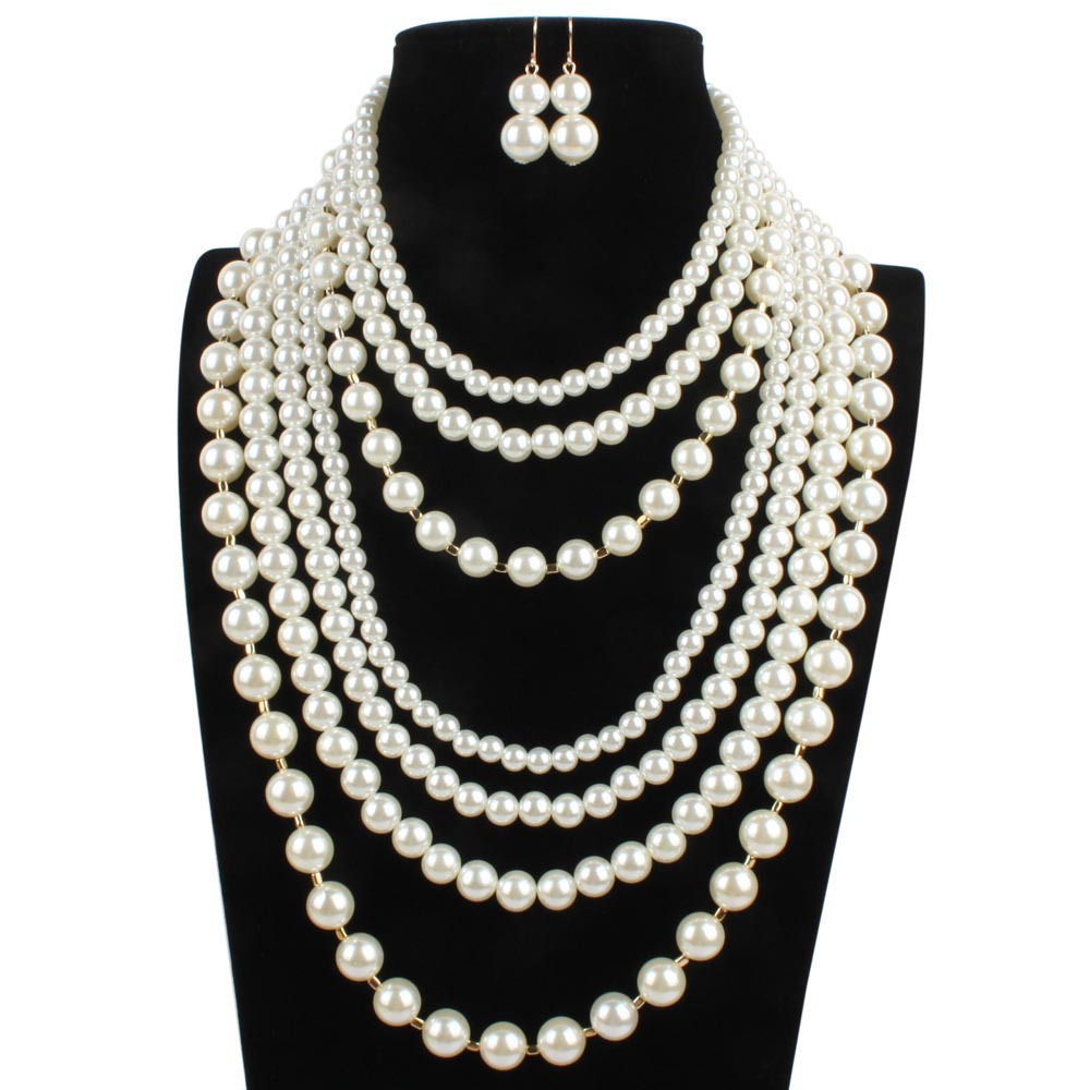 Pearl Beads Long Necklace