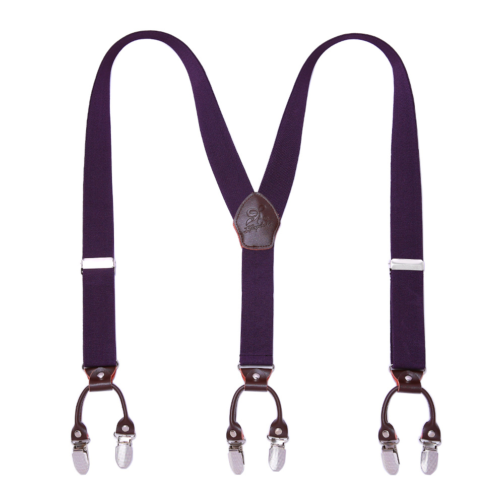 Men's Suspenders with 6 Metal Protection Clips Elastic Adjustable Y-Back Clip-On Suspenders Trouser Braces Strap Belt,Temu