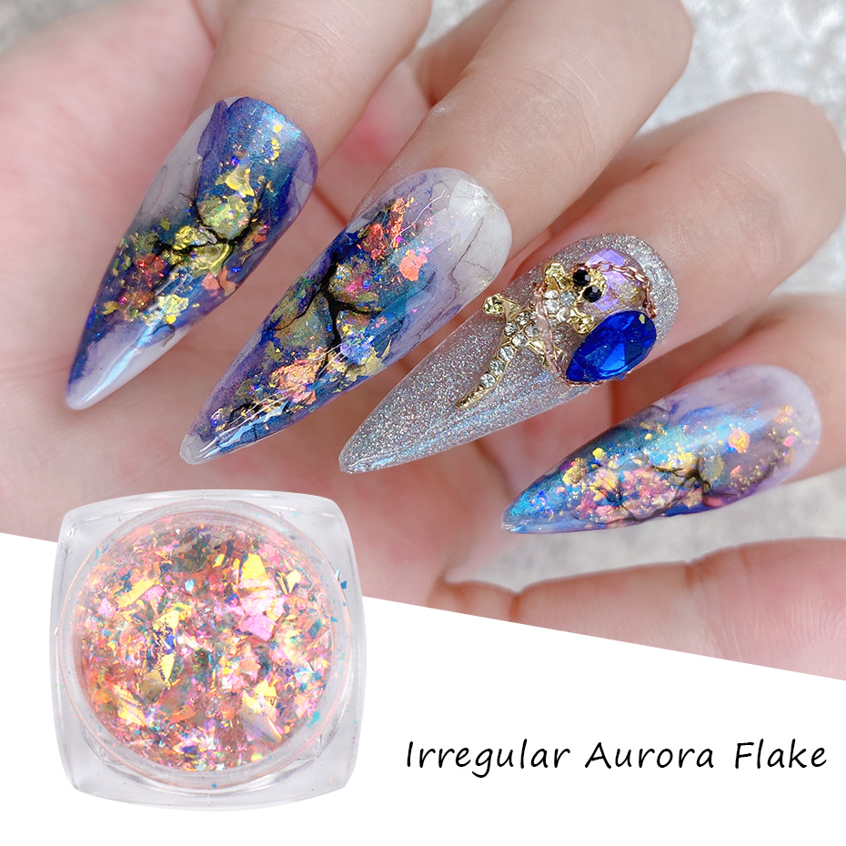 JMEOWIO 12 Rejillas Aurora Glitter para Uñas Brillantes Purpurina para Uñas  Nail Art Decoración : .es: Belleza