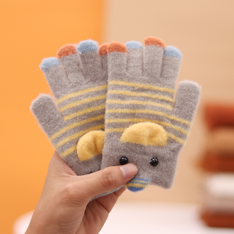 Kids Boys Warm Gloves Cute Cartoon Full Finger Knitted Gloves Winter -  Kid's Fashion - Temu Germany