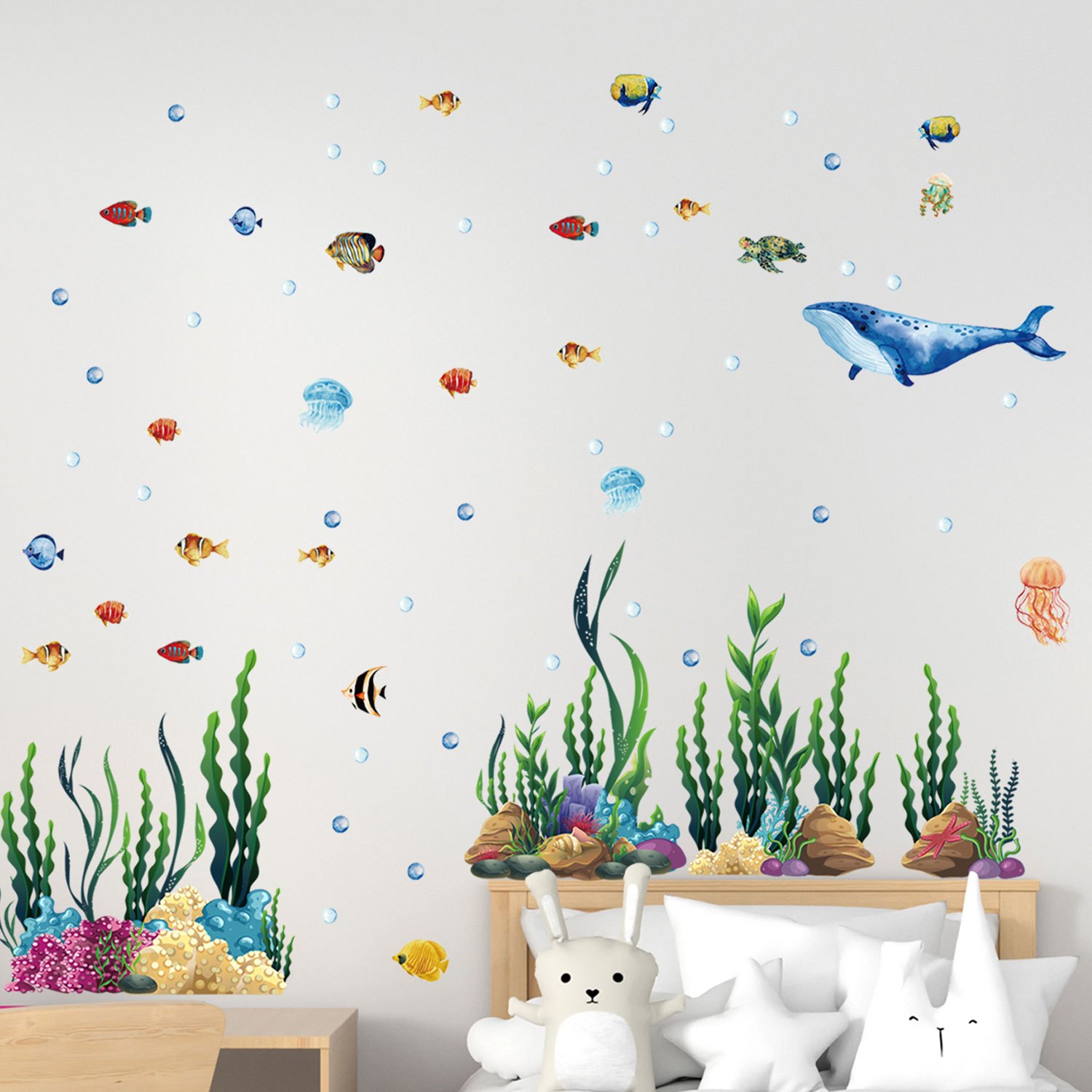 Undersea Ocean Creatures Wall Sticker Self adhesive - Temu