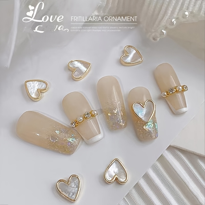 400PCS Pearl Hearts for Nails Hollow Heart Nail Charms Mixed Shapes Hollow  Flatback Heart Pearls Nail Beads Multicolor Pearls 3D Nail Art Charms for  DIY Nail Accessories Nail Art