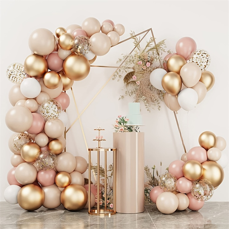 Dusty Rose Balloon Garland Kit Retro Pink Gold Chrome Balloon Arch 150Pcs  Latex