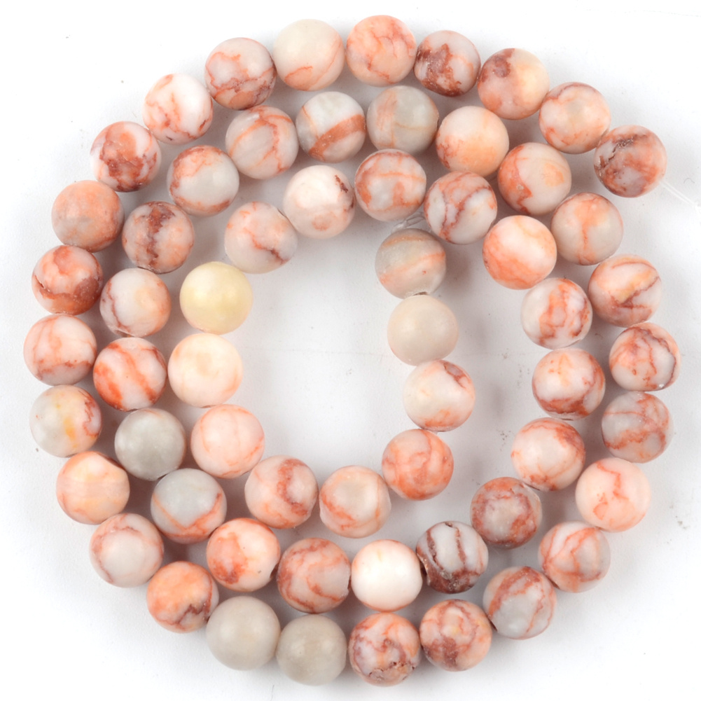 TEMU 4mm (0,157") - 12mm (0,472") Natuurlijke Rode Web Rhodoniet Losse Kralen voor Sieraden Maken DIY Armbanden Ketting 15" (Koord Niet Inbegrepen)