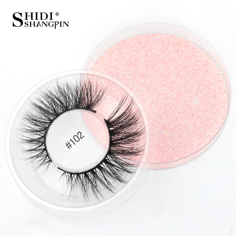 1pair Natural Long False Eyelash Round Box 3d Eyelashes