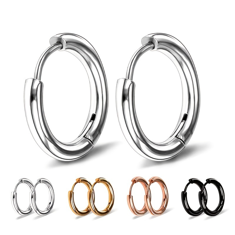 

Stainless Steel Hoop Earrings Circle Earrings Ear Piercing Jewelry Gifts Women's Trendy Accessories