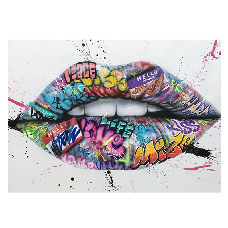 1pc Show Teeth Street Germany Lips Wandposter - Graffiti moderne Temu Art